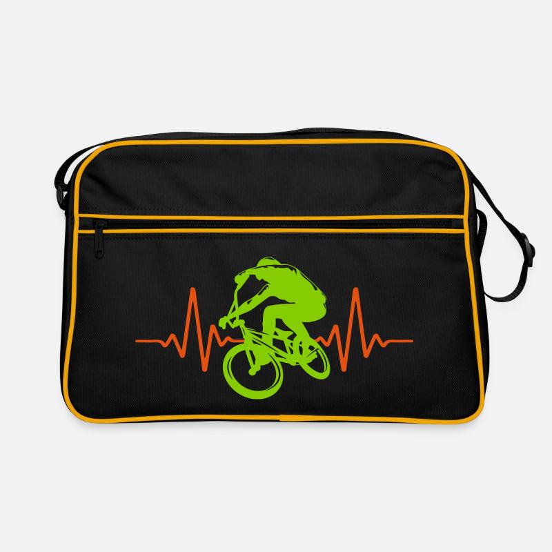 Herzschlag BMX Puls EKG | Farben änderbar Retro Tasche