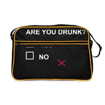 ARE YOU DRUNK? - Retro Tasche - Schwarz/Gold - Vorne