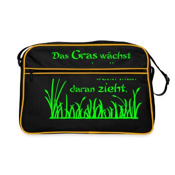 The grass does not grow faster - Retro Bag - black/gold - Front