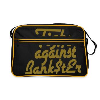 Fight against Bankster - Retro Tasche - Schwarz/Gold - Vorne