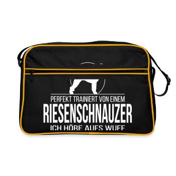 RIESENSCHNAUZER wuff - Retro Tasche - Schwarz/Gold - Vorne
