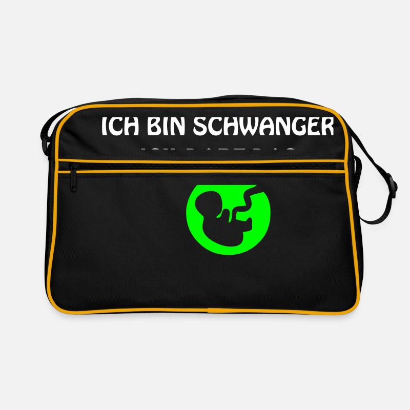 ICH BIN SCHWANGER - Retro Tasche - Schwarz/Gold