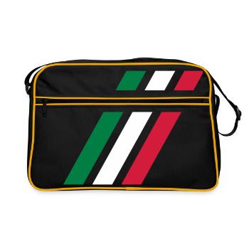 italy stripe flag - Retro Tasche - Schwarz/Gold - Vorne