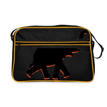 A big elephant with trunk - Retro Bag - black/gold - Front