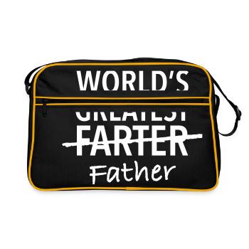 World's Greatest Farter - Father - Retro Tasche - Schwarz/Gold - Vorne