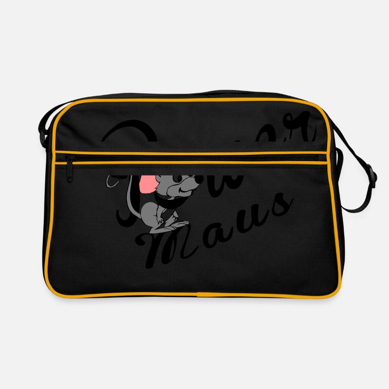 Power Maus - Retro Tasche - Schwarz/Gold