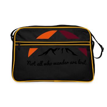 Quote holiday travel feelings love sports gift - Retro Bag - black/gold - Front