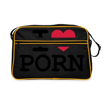 Je aime porno - Sac Retro - noir/or - Devant
