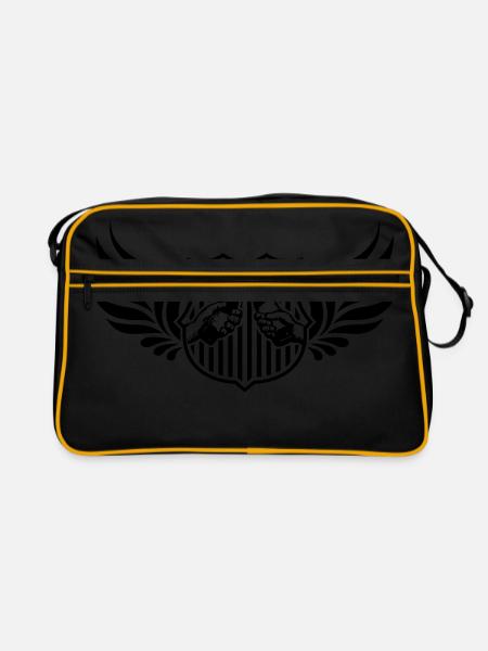 Drinking Team Logo - Retro Tasche - Schwarz/Gold - Vorne