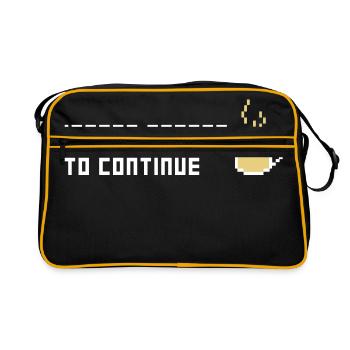 Insérez café pour continuer - Sac Retro - noir/or - Devant