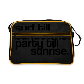 surf till sundown & party till sunrise - Retro Tasche - Schwarz/Gold - Vorne