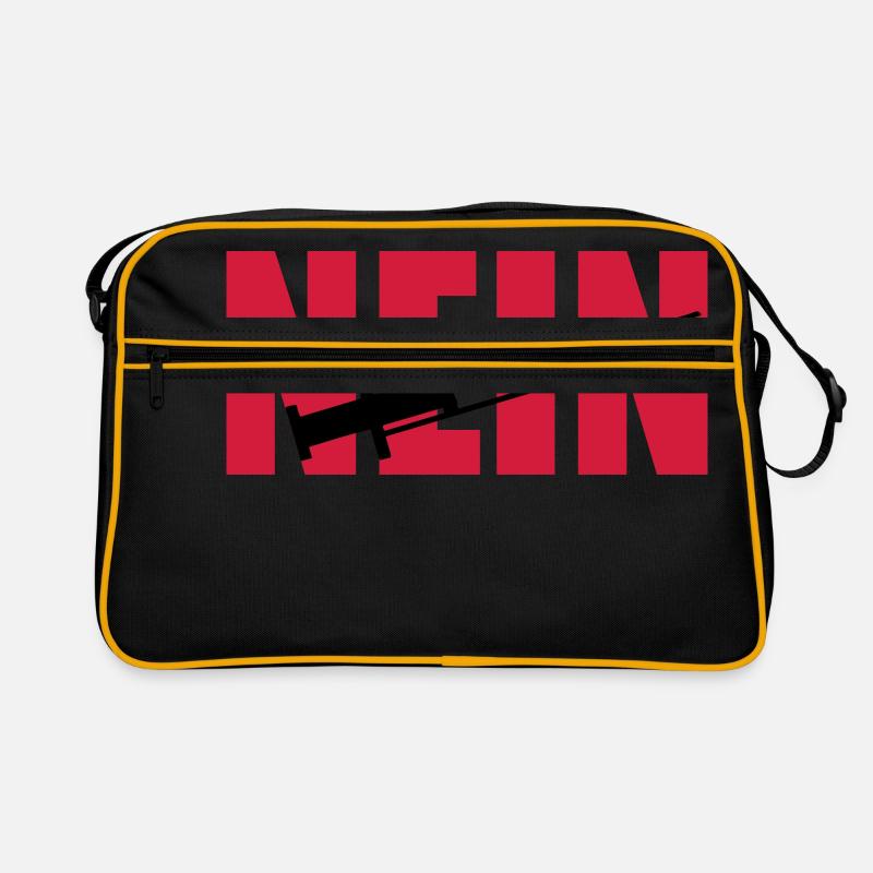 Nein Spritze - Retro Tasche - Schwarz/Gold