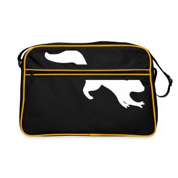 bouncing agile squirrel silhouette - Retro Bag - black/gold - Front