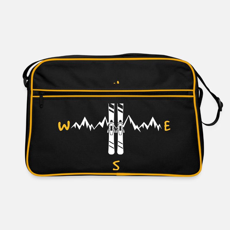 Funny - Skiing wind direction - Retro Bag - black/gold