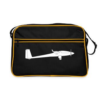 s10 Segelflugzeug Segelfliegen Mose Motorsegler - Retro Tasche - Schwarz/Gold - Vorne