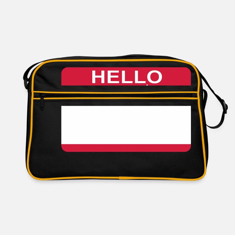 hello my name is - Retro Tasche - Schwarz/Gold