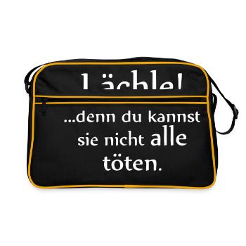 Smile! You can not kill them all. - Retro Bag - black/gold - Front