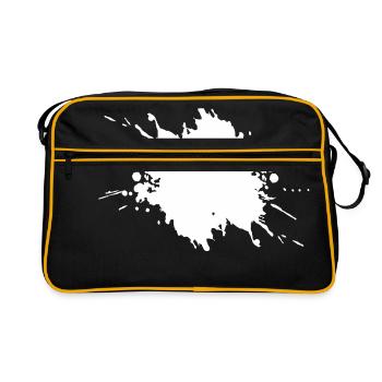 Tache d’éclaboussure 1 couleur Couleur du motif modifiable - Sac Retro - noir/or - Devant
