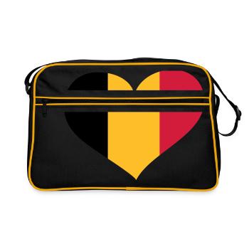 Belgien Herz; Heart Belgium - Sac Retro - noir/or - Devant