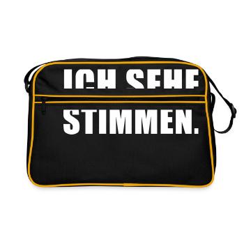 Ich sehe Stimmen - Retro Tasche - Schwarz/Gold - Vorne