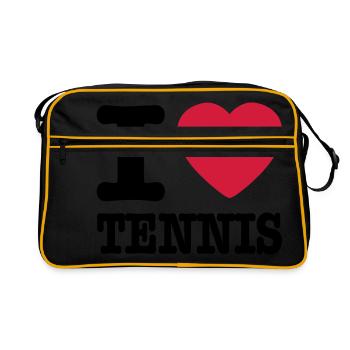 I love tennis AT - Retro Tasche - Schwarz/Gold - Vorne