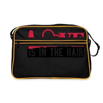 L'amour est dans les cheveux (coiffeur, 2c) - Sac Retro - noir/or - Devant