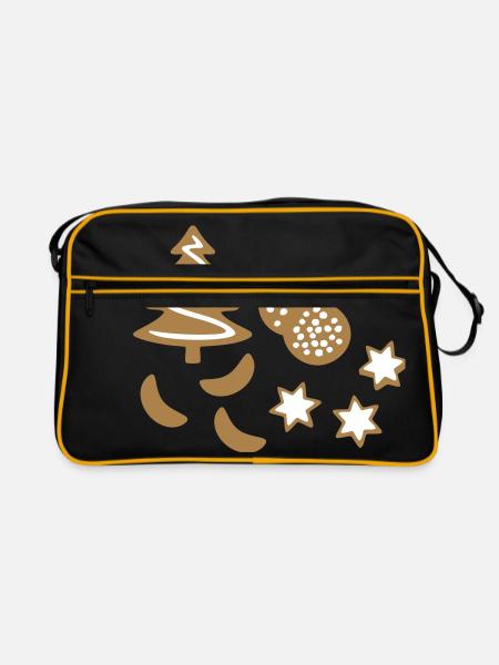 Noël cookie biscuits biscuit Pain D’épice - Sac Retro - noir/or - Devant