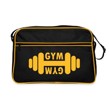 Gym Weight Force Formation Motivation - Sac Retro - noir/or - Devant