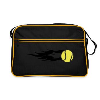 Tennis ball on fire - Sac Retro - noir/or - Devant