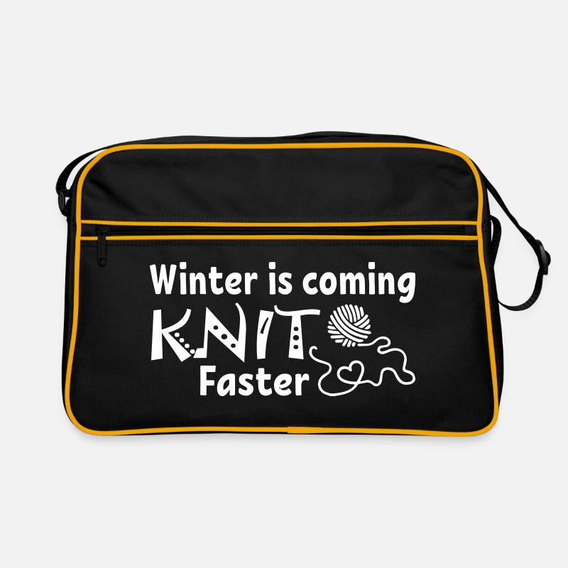 Knit Faster - Retro Bag - black/gold