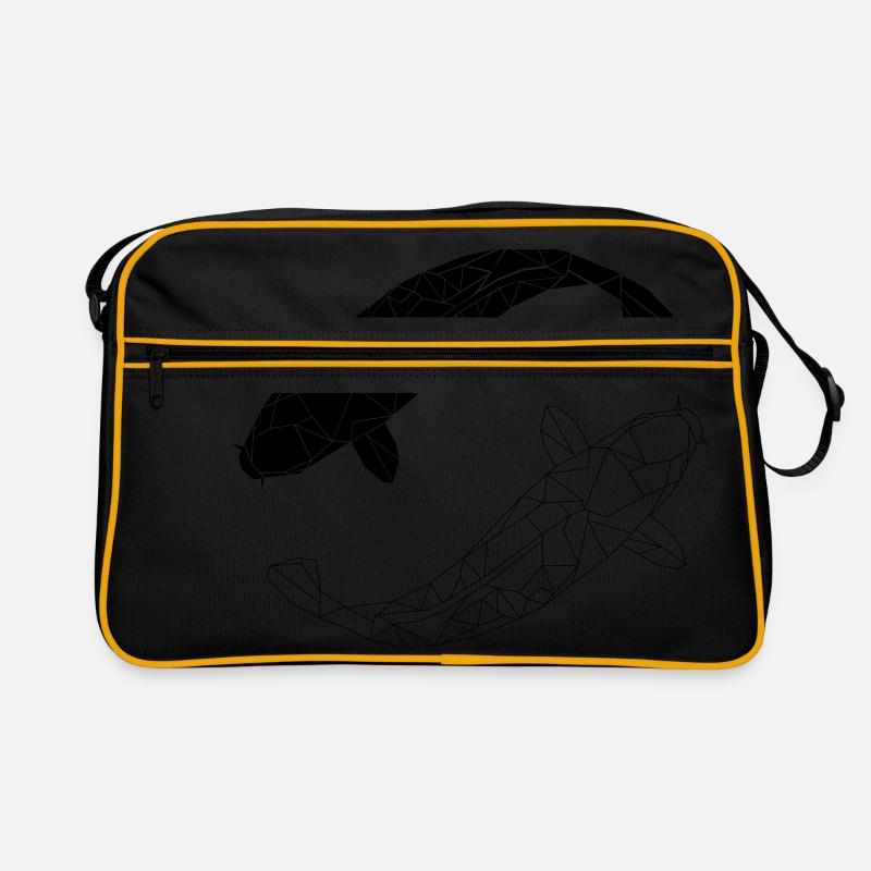 koi black and white Retro Tasche