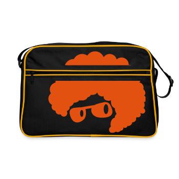 cool orange afro hair style 70's sunglasses - Retro Bag - black/gold - Front