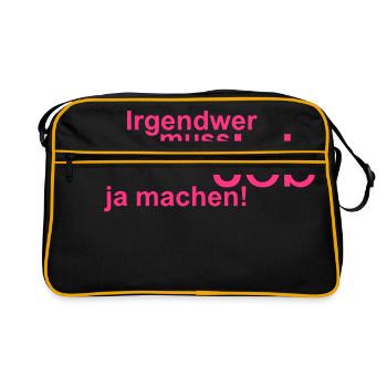 job machen - Retro Tasche - Schwarz/Gold - Vorne