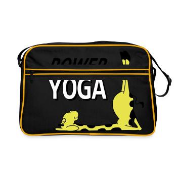 Power Yoga Giraffe - Kerze (Vektor) - Retro Tasche - Schwarz/Gold - Vorne