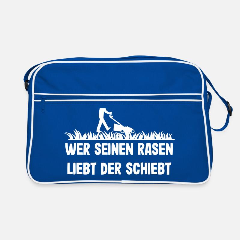 Wer seinen Rasen liebt der schiebt Retro Tasche