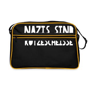 Kotzescheisse Spruch - Retro Tasche - Schwarz/Gold - Vorne