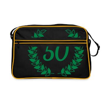 cinquante birthday anniversaire de la couronne - Sac Retro - noir/or - Devant
