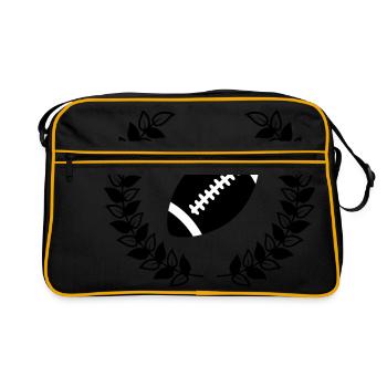 Football - Retro Tasche - Schwarz/Gold - Vorne