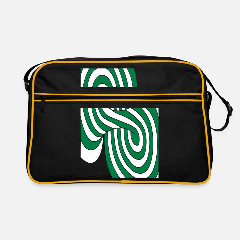 Wirbel - Retro Tasche - Schwarz/Gold