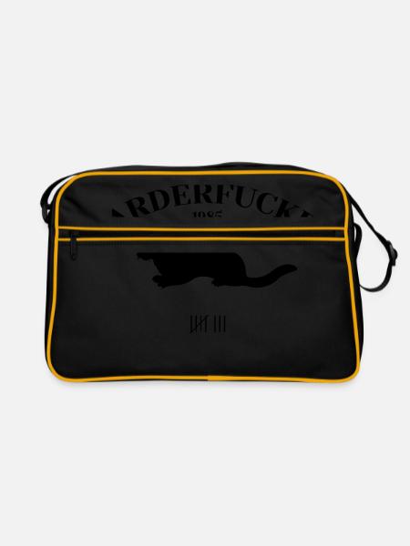 Marderfucker - Retro Tasche - Schwarz/Gold - Vorne