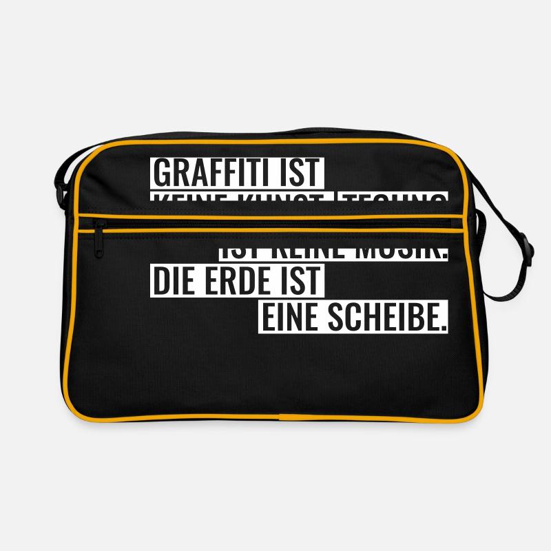 Graffiti Techno Erde Spruch Statement Musik Retro Tasche