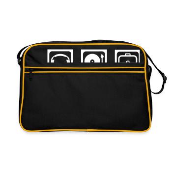 Outils de DJ Casques DJ Platines plaque tournante - Sac Retro - noir/or - Devant