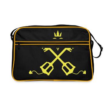Kingdom Hearts - Retro Tasche - Schwarz/Gold - Vorne