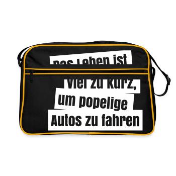 Life is much too short to measly cars - Retro Bag - black/gold - Front