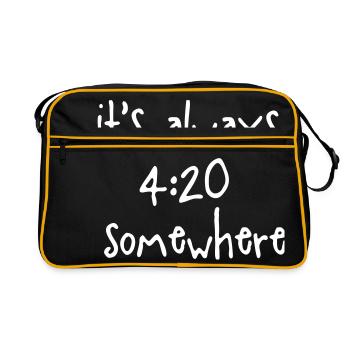 IT'S ALWAYS 4:20 SOMEWHERE - Sac Retro - noir/or - Devant