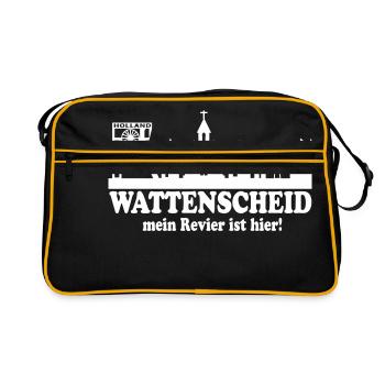 Skyline Wattenscheid - Mein Revier ist hier - Retro Tasche - Schwarz/Gold - Vorne