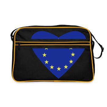 Liebe Europa - Retro Tasche - Schwarz/Gold - Vorne