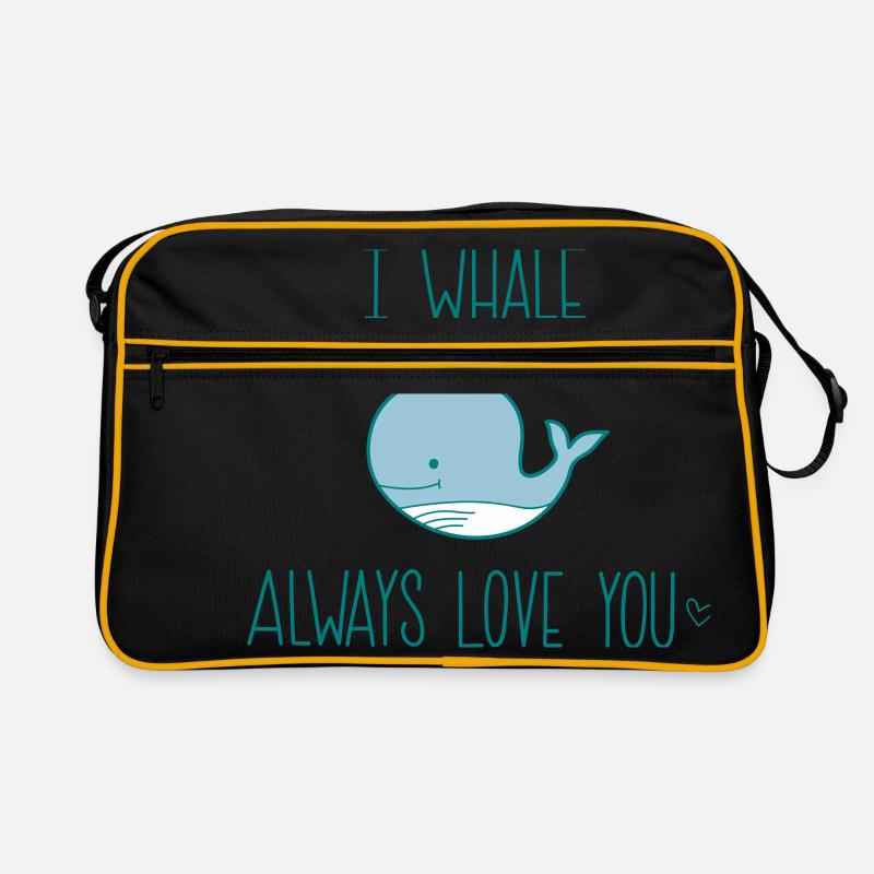 Wal Meer Liebe romantisch Spruch Geschenk Retro Tasche