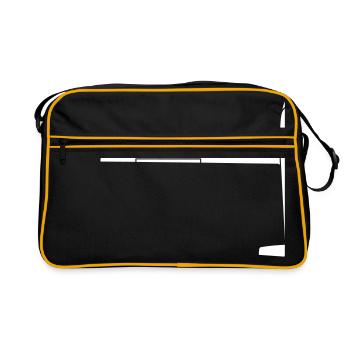 segelflugzeug glider - Retro Tasche - Schwarz/Gold - Vorne