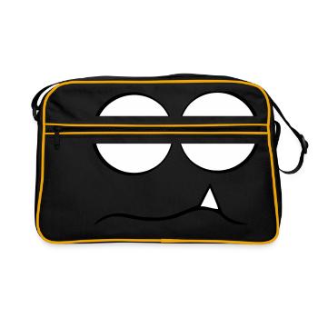 Komisches Monster - Retro Tasche - Schwarz/Gold - Vorne